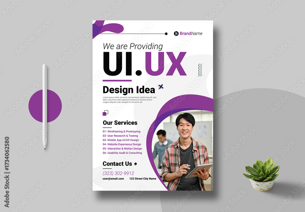 Ui Ux Business Flyer Template Layout Stock Template | Adobe Stock