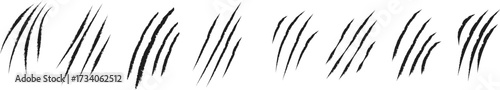 animal scratches mark set. domestic cat tiger claw scratches minimalist 