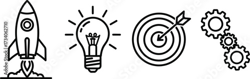 Vector art of startup and innovation concept