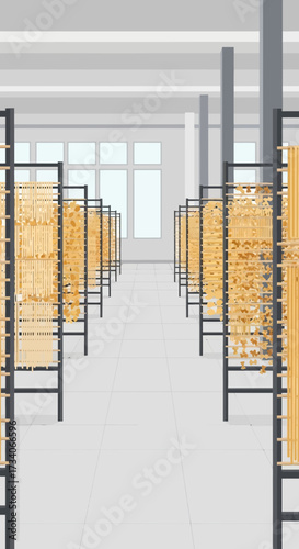 Rows of modern office cubicles with yellow partitions and grey frames.