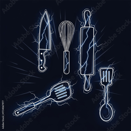 kitchen utensils sketch