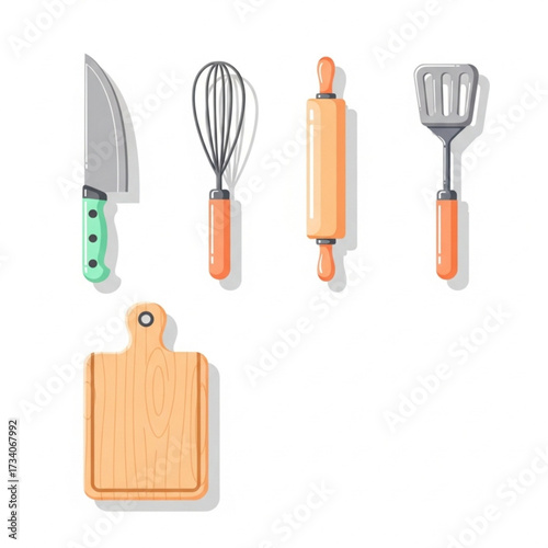set of kitchen utensils