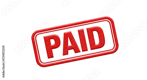Red Paid Stamp Seal Business Finance.
