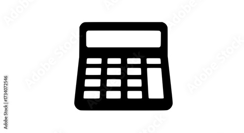 Calculator with display screen black white icon 