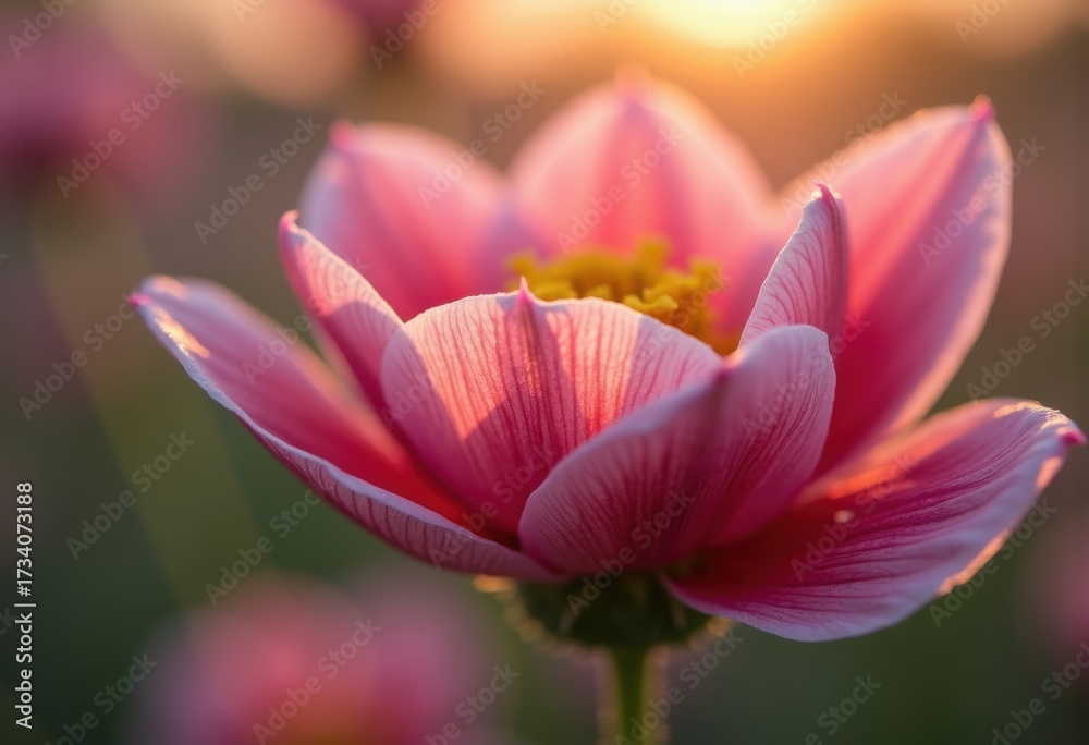 Fototapeta premium Close-Up of Delicate Wildflower Petals Nature Detail Vibrant Colors Macro Shot