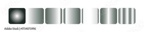 A gradient of squares and rectangles with varying shades of gray and white, isolated on transparent background