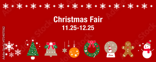 クリスマスイベントやバーゲンのタイトルに　ツリーやリースを使用したデザイン素材｜Designs for Christmas events and sales