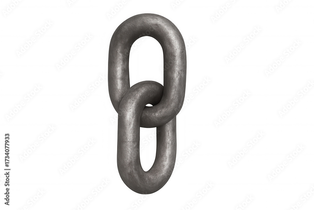Obraz premium Two metal chain links connecting, symbolizing strength, connection, unity, and security on a transparent background