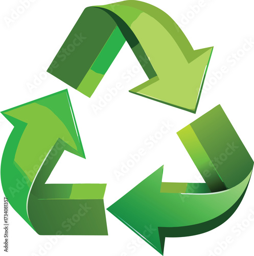 Three dimensional green recycling symbol with icon isolated on white transparent background vector eps png jpg business people clipping path cutout 2025 2026 4k full hd poster banner label download