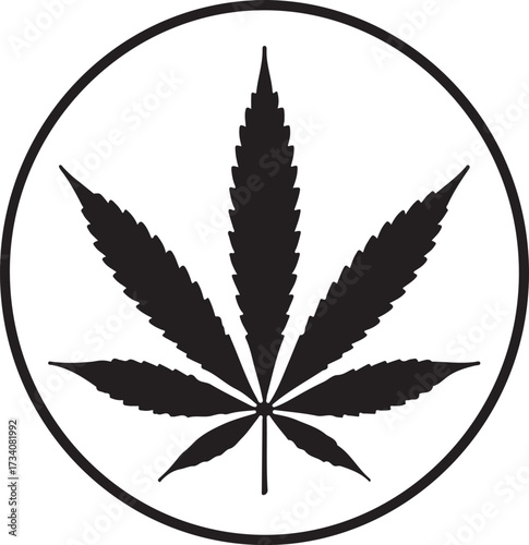 Cannabis Leaf Silhouette Icon