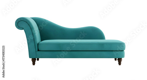 Teal Chaise Lounge Sofa — Sofa Chaise Lounge Biru Tosca