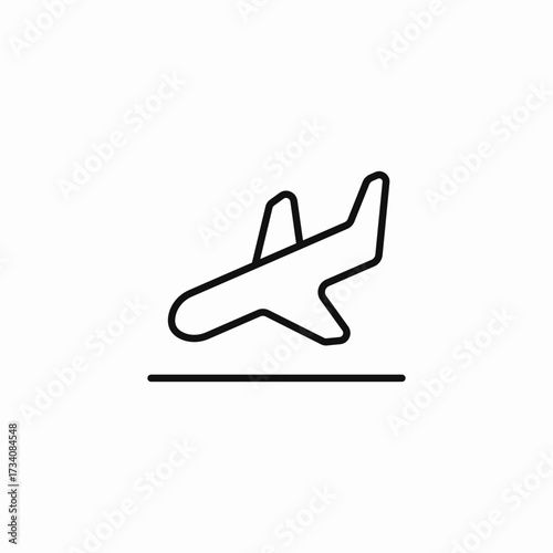 airplane landing runway icon sign vector