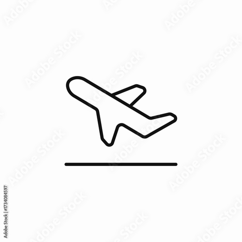 airplane taking off icon sign vector