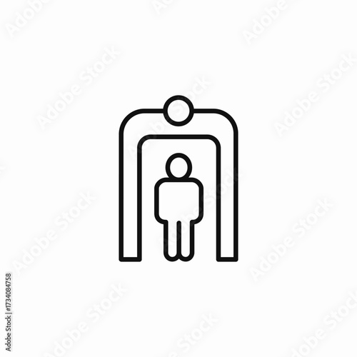 airport security scanner icon sign vector