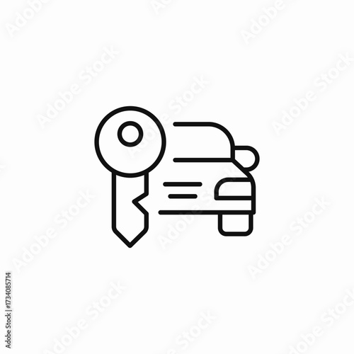 car rental key icon sign vector