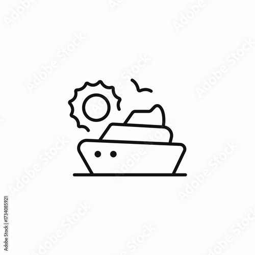 cruise ship icon sign vector