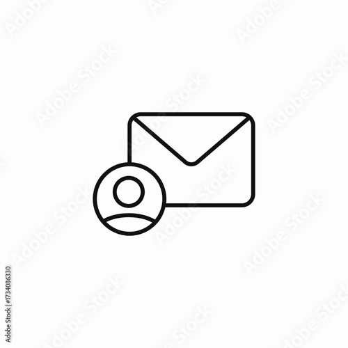 email with user icon icon sign vector