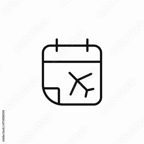 flight schedule calendar icon sign vector
