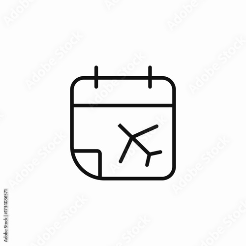 flight calendar booking icon sign vector