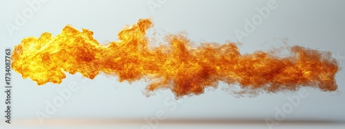 Fiery jet stream against a plain backdrop