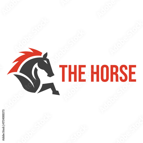 the horse flat minimalist logo design