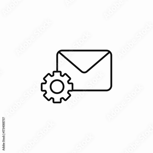 mail settings gear icon sign vector
