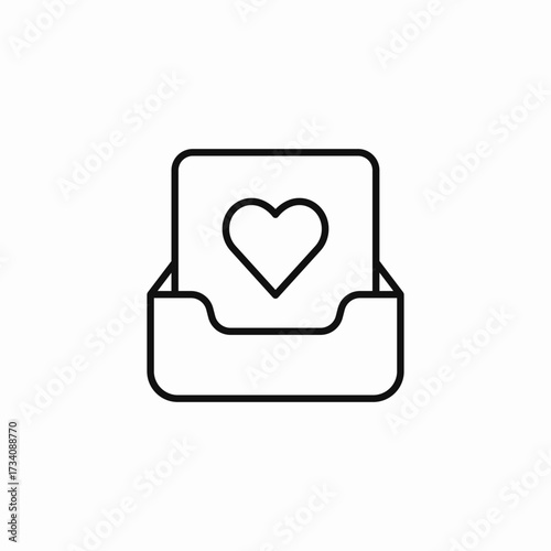 mailbox with heart message icon sign vector