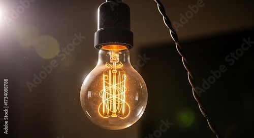 Vintage Edison Bulb Illuminating the Darkness with Warm Light.