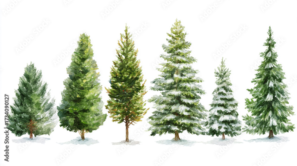 Obraz premium Christmas tree isolated on white background
