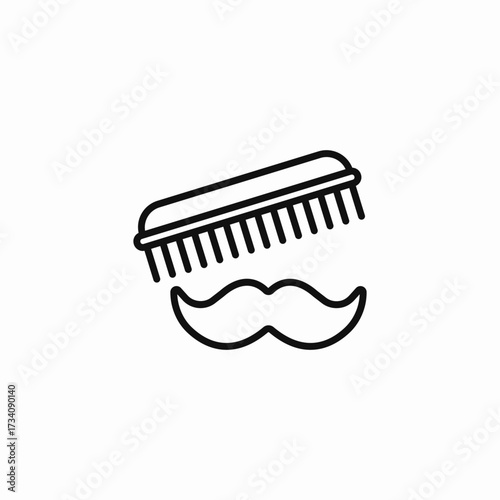 mustache comb brush icon sign vector