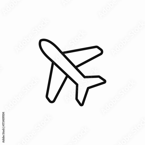 small airplane flying icon sign vector