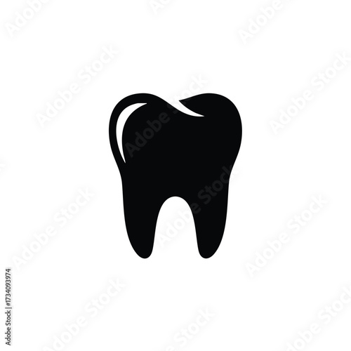 Close-up of a healthy human molar tooth with smooth enamel and detailed root structure on a plain