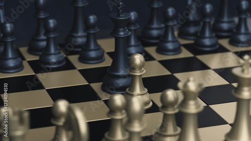 chess in a dark studio environment
