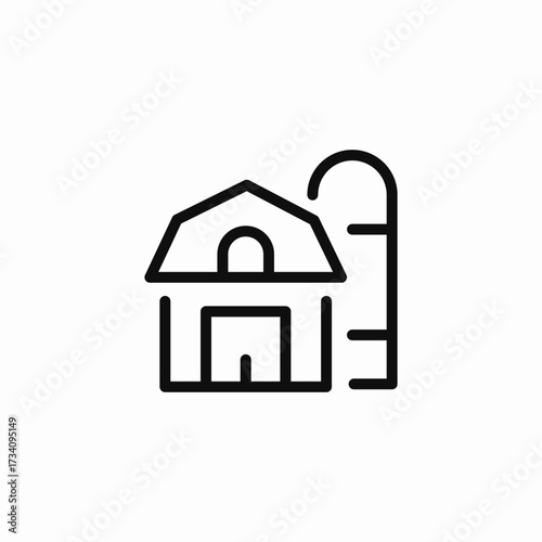 barn and silo icon sign vector