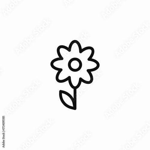 blooming single flower icon sign vector
