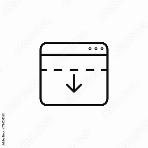 browser with download arrow icon sign vector
