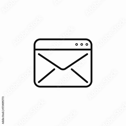 browser with email message icon sign vector