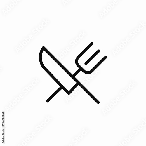 crossed knife fork icon sign vector