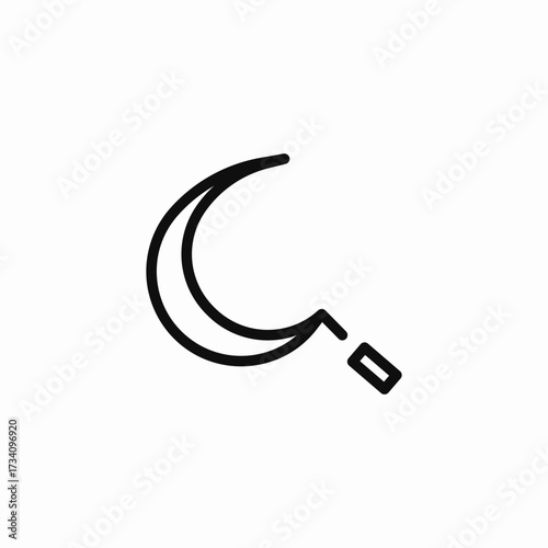 curved sickle tool icon sign vector