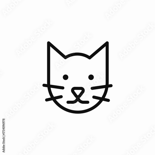 cute cat face icon sign vector