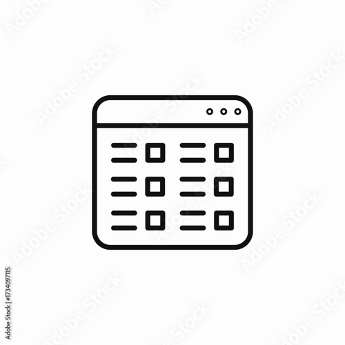 data table display icon sign vector