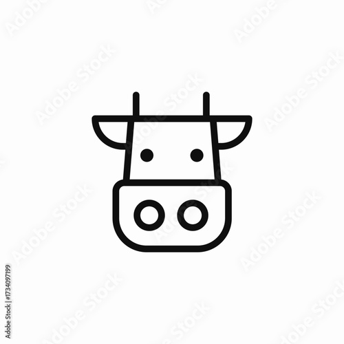 domesticated farm cow icon sign vector