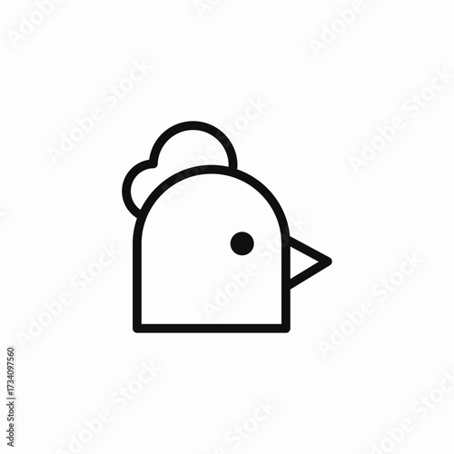 farm bird chicken icon sign vector