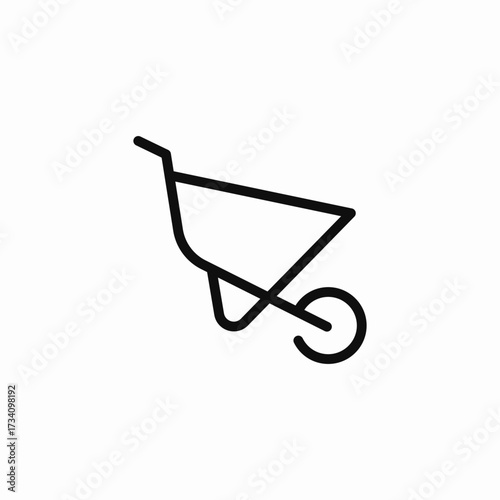 garden wheelbarrow icon icon sign vector