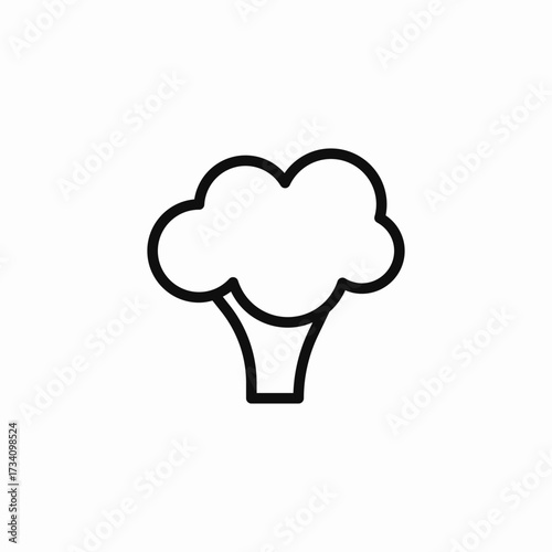 green broccoli floret icon sign vector