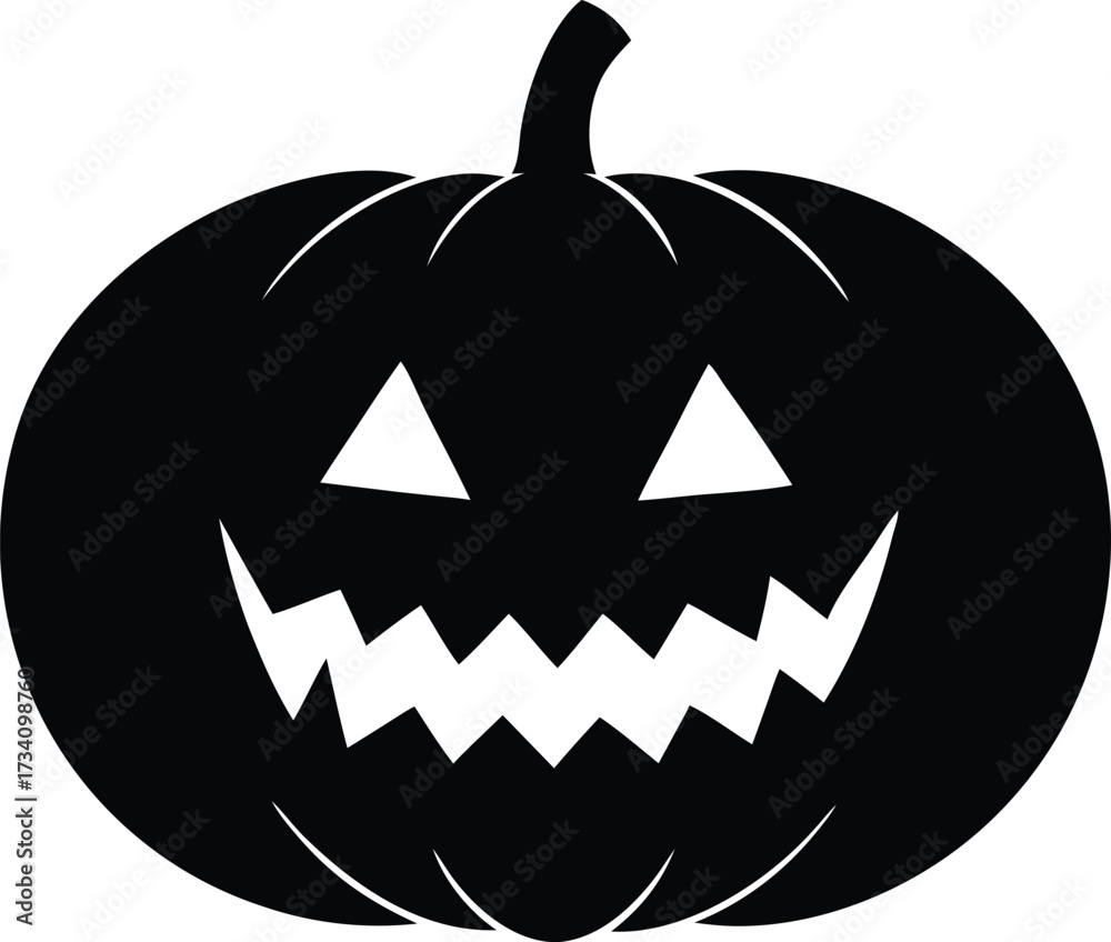 Naklejka premium halloween pumpkin vector icon, jack-o-lantern illustration