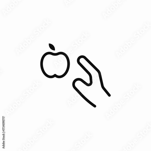 hand holding apple icon sign vector
