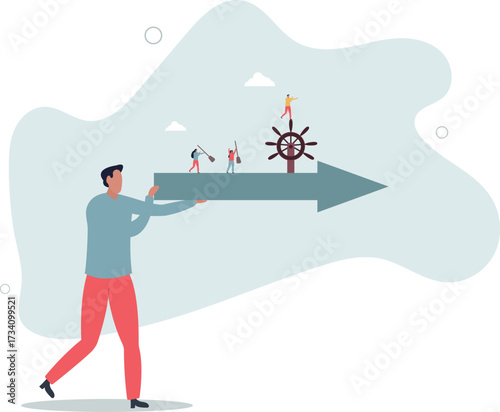 Leadership to lead team to the right direction, employee teamwork to help success, life and employment of people.
