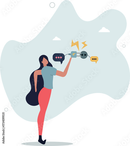 Communicate to solve problem, discussion or meeting to get new idea, collaboration or cooperate to success, connect idea for solution concept.life and employment of people.