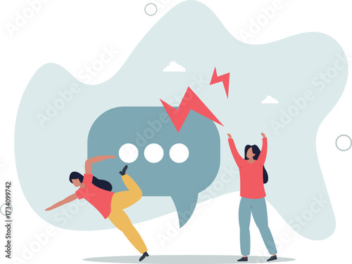 Hate speech, bullying, words or message that hurt people, aggressive management style, racism in workplace concept.life and employment of people.
